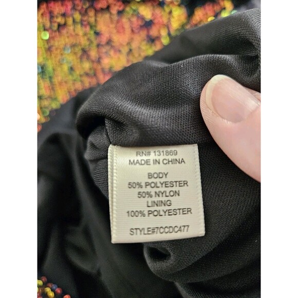 thirty thirty Sequin & Ruffle Mini Dress Iridescent Prom Club Concert Party L M - Picture 9 of 11